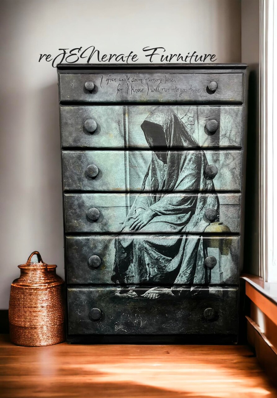 Shrouded Woman - Art paper by Painting Lady Designs Decoupage & Mixed Media (Large - 24x36)